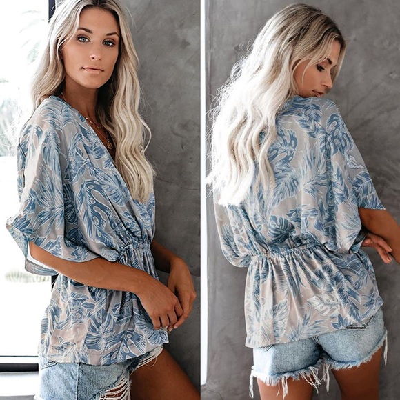 Del Mar Satin Kimono Top - Picture 2 of 4